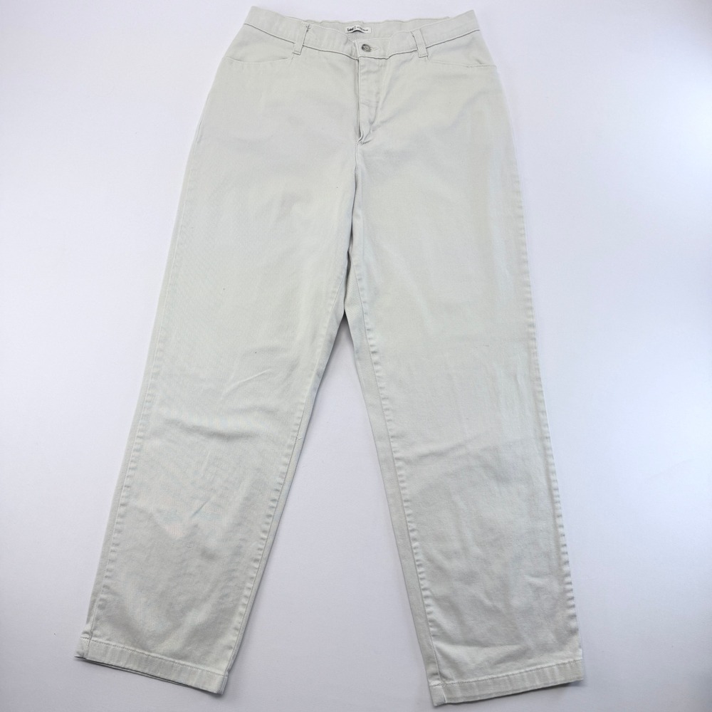 Lee At The Waist Straight Leg Pants Beige Stone Cotton Stretch 14M